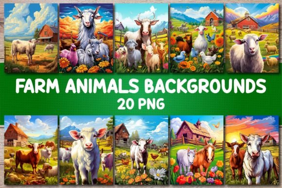 Charming Farm Animals Backgrounds for Covers