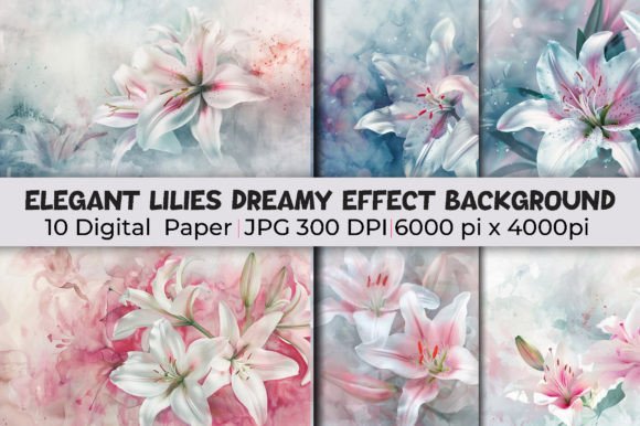 Elegant Lilies Dreamy Effect Backgrounds: Elevate Your Visuals