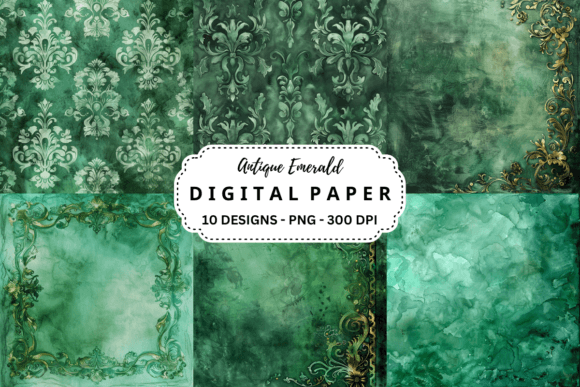Elevate Your Designs with Antique Emerald Backgrounds