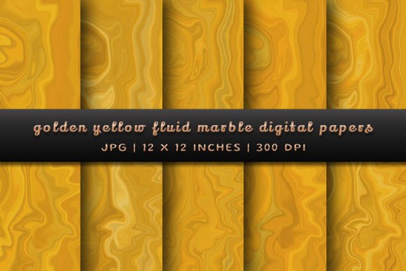 Golden Yellow Fluid Marble Backgrounds: A Designer's Secret Weapon