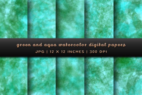 Green and Aqua Watercolor Backgrounds: A Digital Toolkit for Creatives