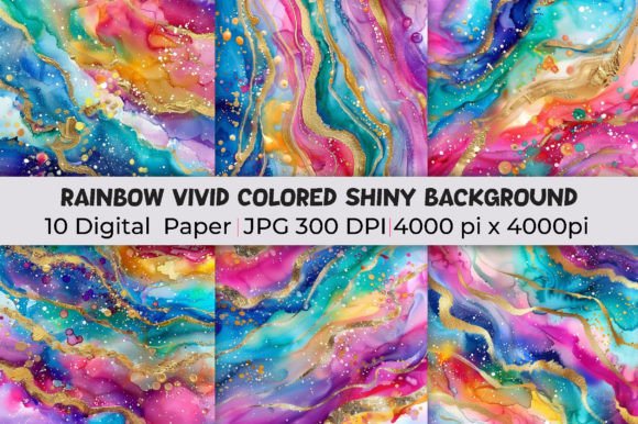 Infuse Energy and Light with Rainbow Vivid Colored Shiny Backgrounds
