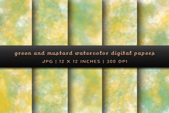 Infuse Energy with Green and Mustard Watercolor Backgrounds