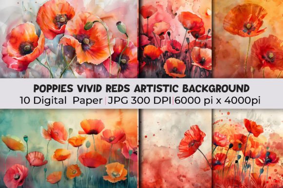 Poppies Vivid Reds Artistic Backgrounds: A Designer's Guide