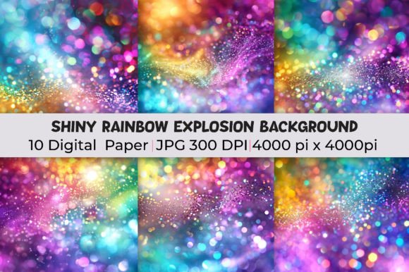 Shiny Rainbow Explosion Backgrounds: A Burst of Energy for Modern Design