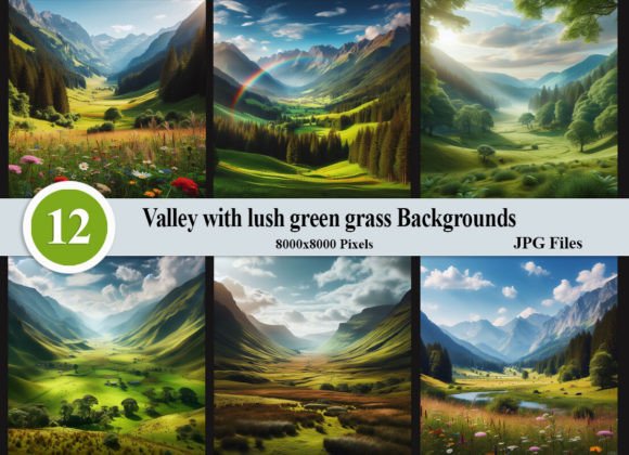 Valley with Lush Green Grass Backgrounds: A Designer's Secret Weapon